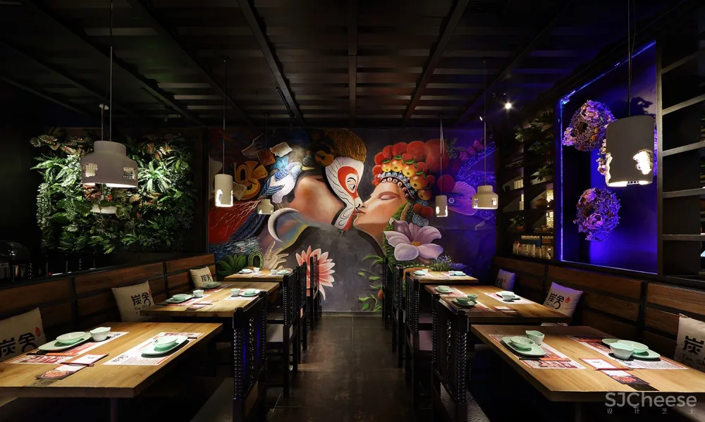 四川味餐厅设计 主题餐厅设计:炭舍,一家川味风情餐厅