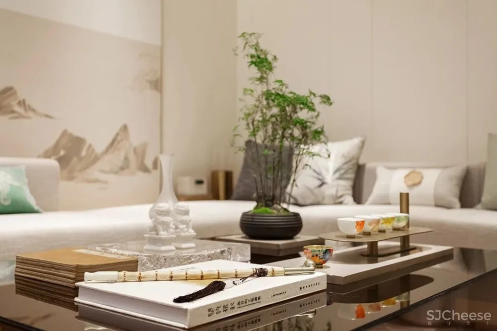 300㎡超美新中式：茶色悠然，新派雅趣！