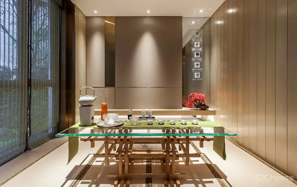 300㎡超美新中式：茶色悠然，新派雅趣！