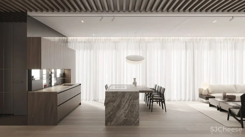 170㎡大都市住宅，大理石 胡桃木，绝对的美学！