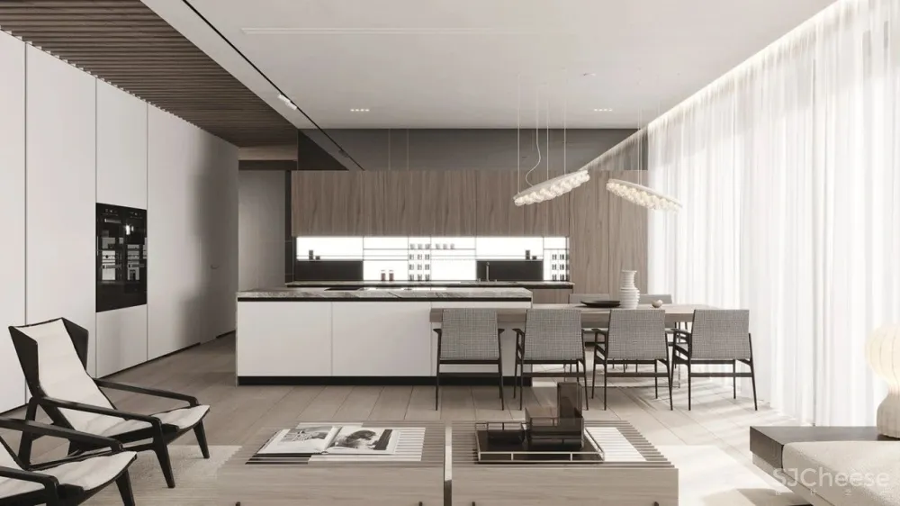 170㎡大都市住宅，大理石 胡桃木，绝对的美学！