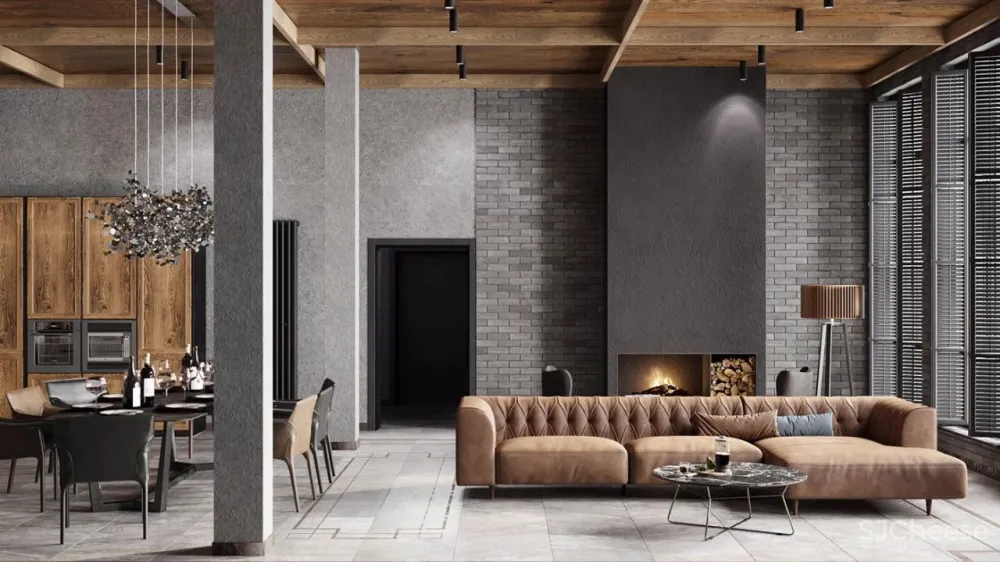 165㎡前卫复古风住宅,刚柔并济,优雅出新高度!