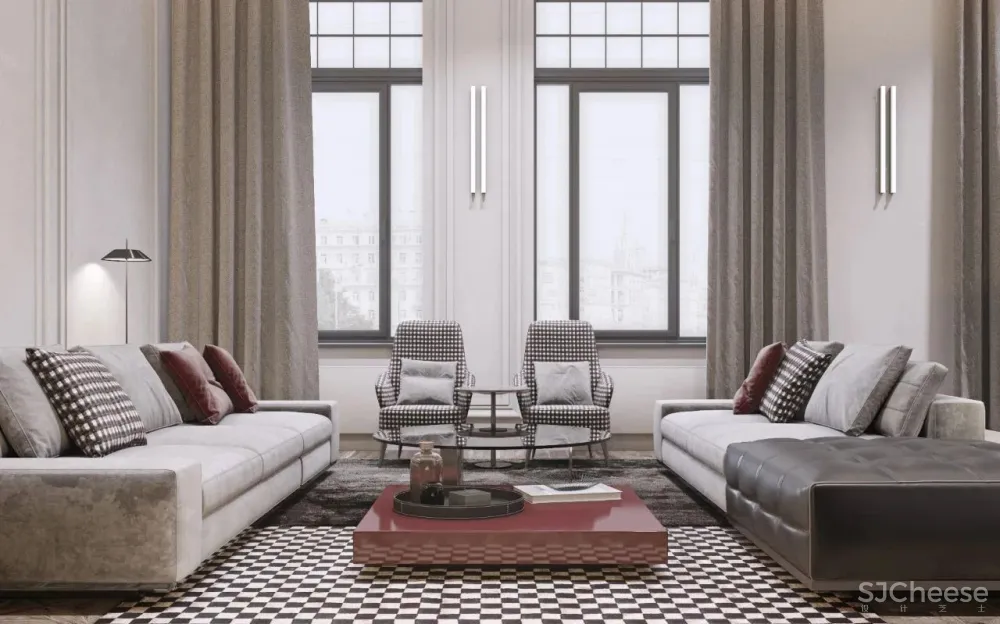 200㎡精致轻奢住宅,一抹低调红很高级!