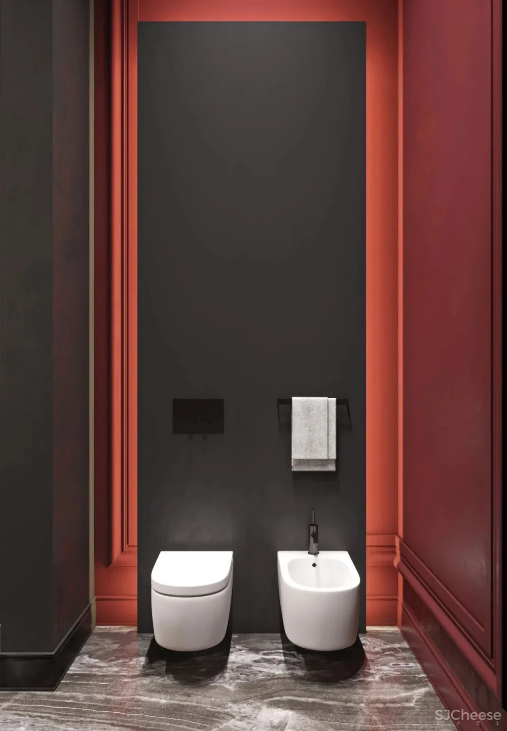 200㎡精致轻奢住宅,一抹低调红很高级!