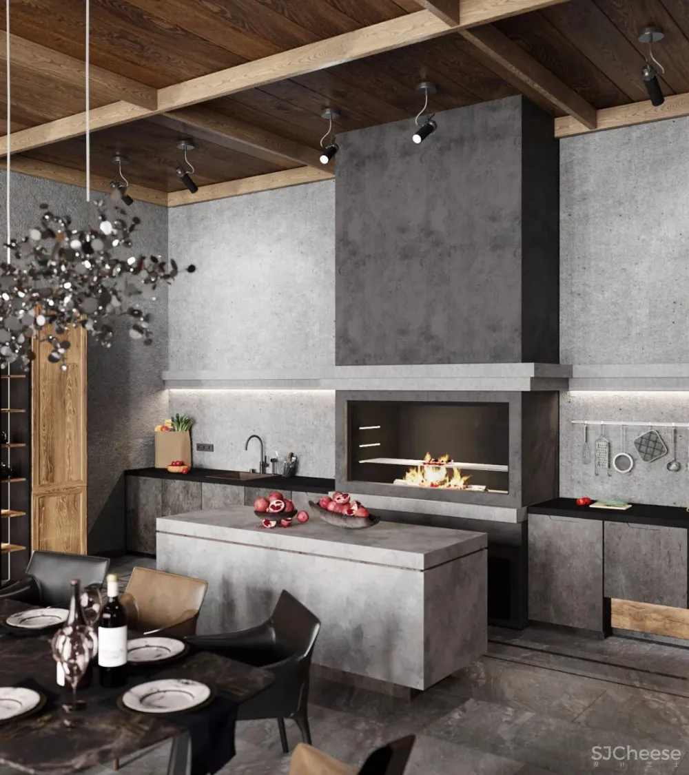 165㎡前卫复古风住宅,刚柔并济,优雅出新高度!