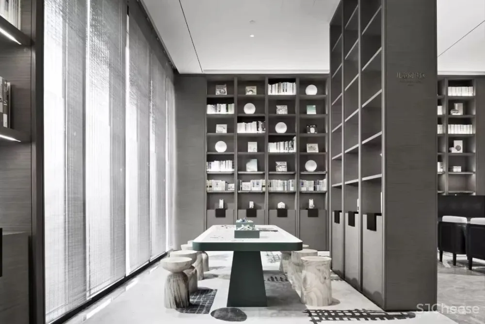 高级灰 新中式,融创广深春风岭南图书馆:以阅读的日常,镌刻一座精神地标
