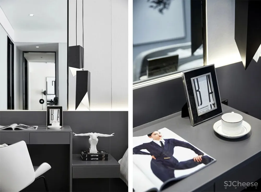 80㎡黑白设计样板间，简约即是美！