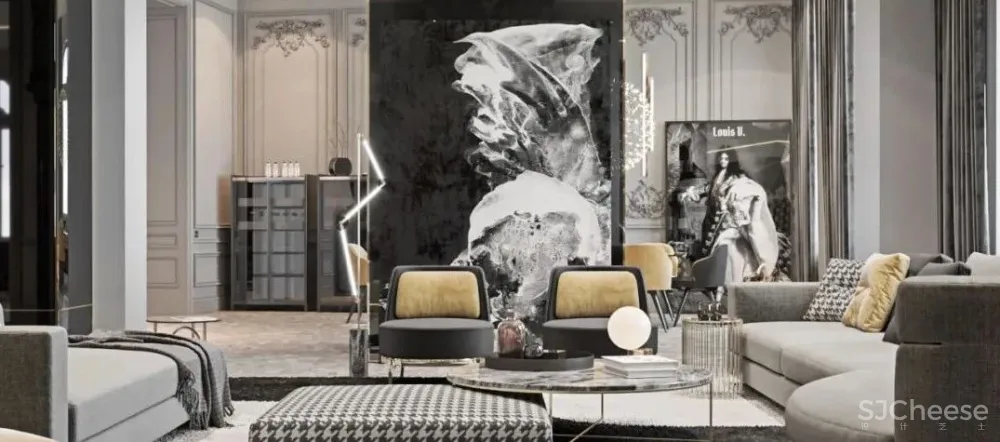 200㎡精致轻奢住宅,一抹低调红很高级!