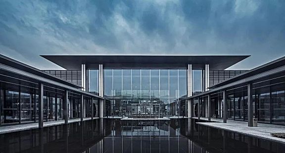 高级灰 新中式，融创广深春风岭南图书馆：以阅读的日常，镌刻一座精神地标