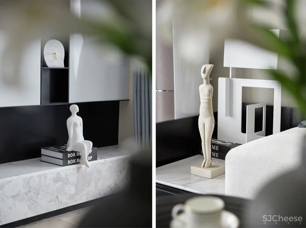 80㎡黑白设计样板间，简约即是美！