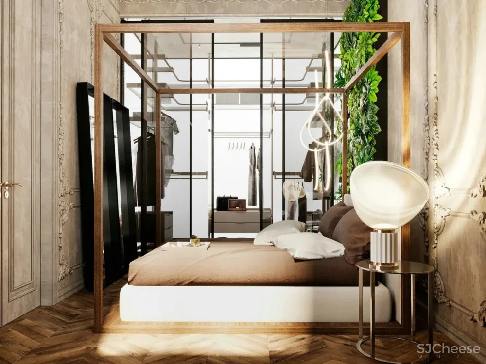 65㎡时尚复古风公寓,最爱那抹迷人酒红色!