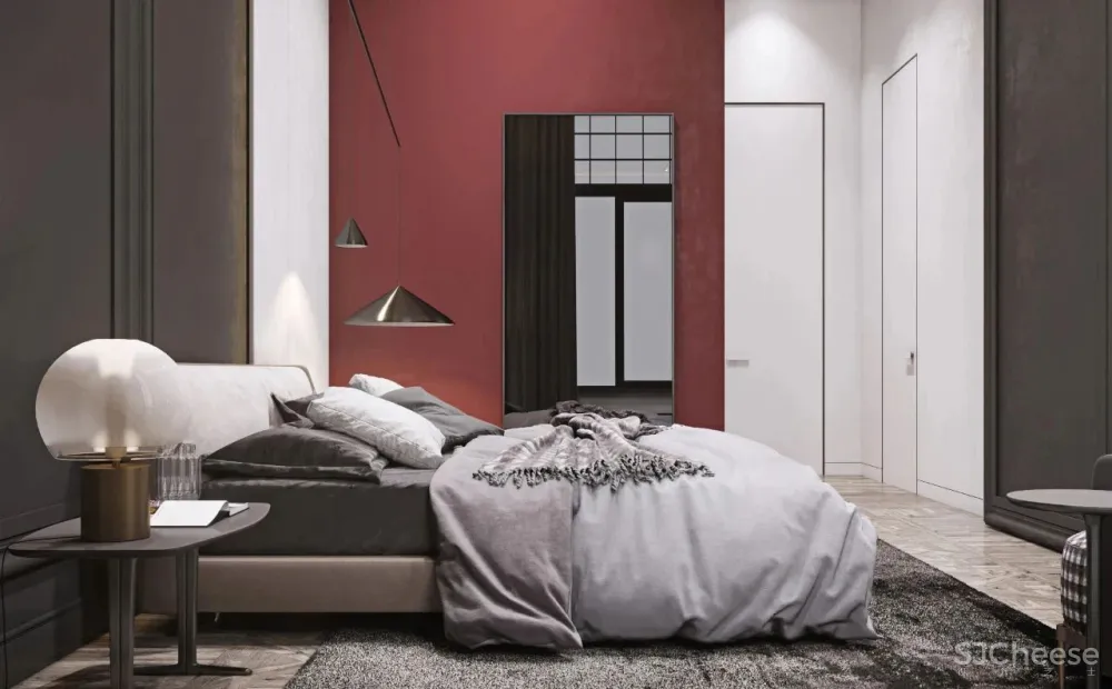 200㎡精致轻奢住宅,一抹低调红很高级!