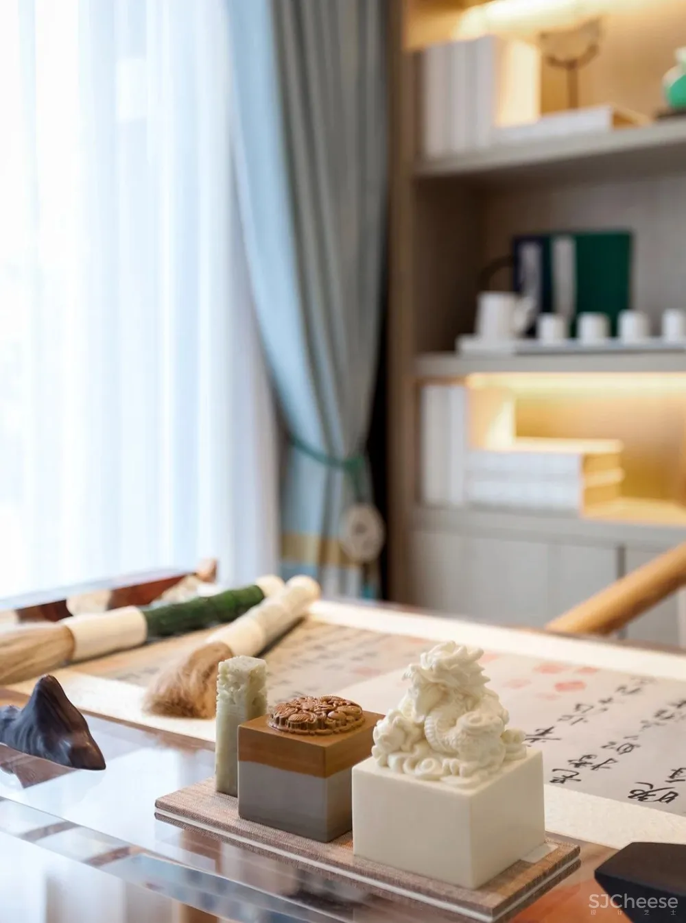 300㎡超美新中式：茶色悠然，新派雅趣！