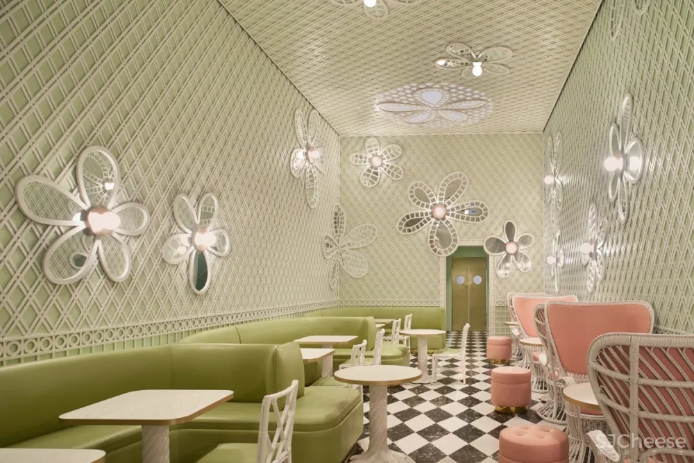 India Mahdavi | Ladurée Beverly Hills , 一个充满新鲜感的花园餐厅