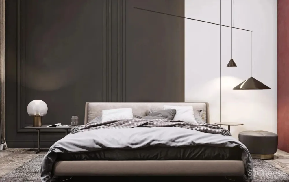 200㎡精致轻奢住宅,一抹低调红很高级!