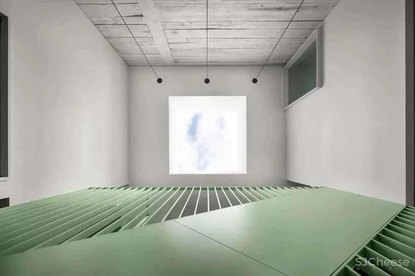 除了上下楼,这座楼梯也是空间的限定元素