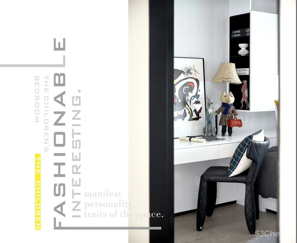 80㎡黑白设计样板间，简约即是美！