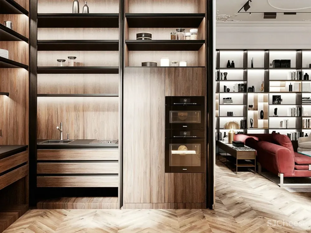 65㎡时尚复古风公寓,最爱那抹迷人酒红色!