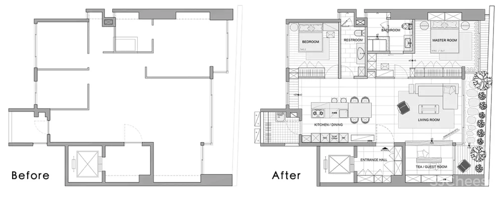 99㎡简约纯净舒适宅 贰月设计