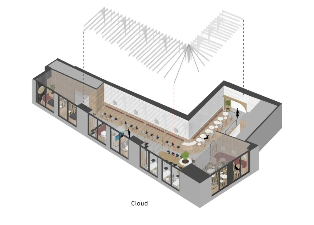 海底捞下午茶打浦路店 / 采一片云,连接自然与空间