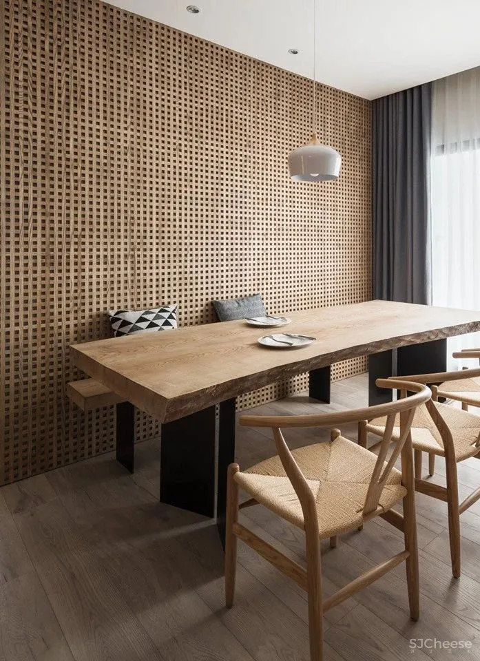 130㎡ 用 2.9 万块木头做墙饰,这设计太抢眼!