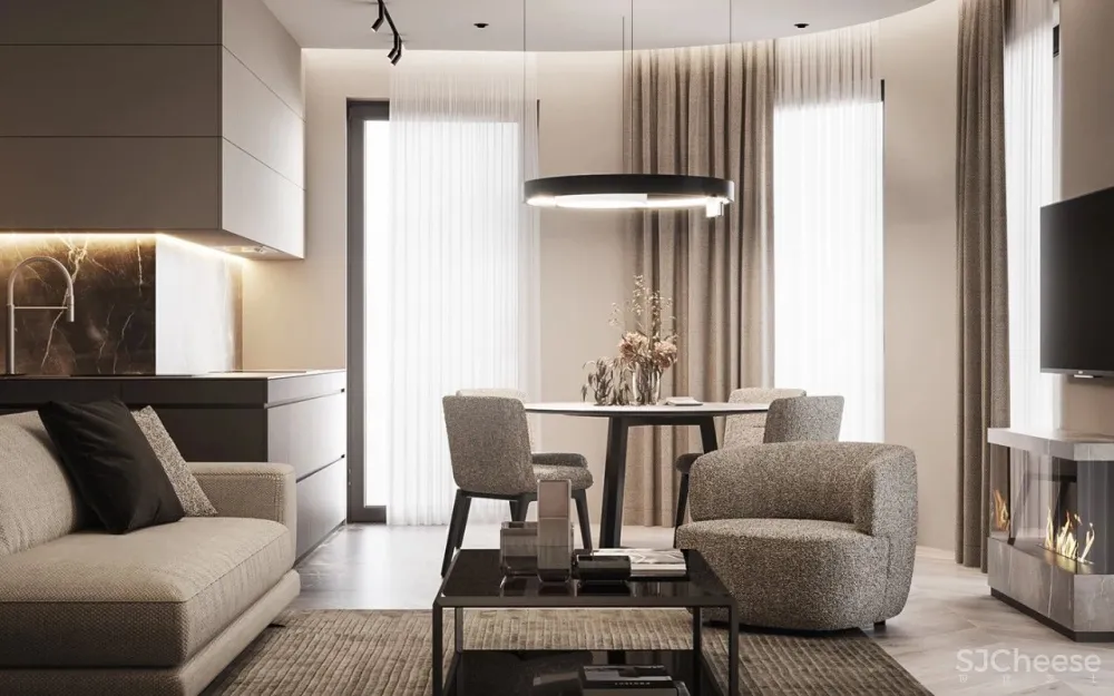 170㎡大都市住宅，大理石 胡桃木，绝对的美学！