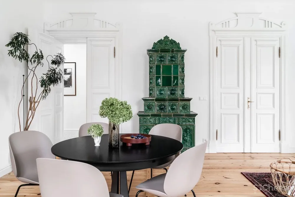 这个以“绿”为美的空间,打造出了现代与古典兼具的极致魅力