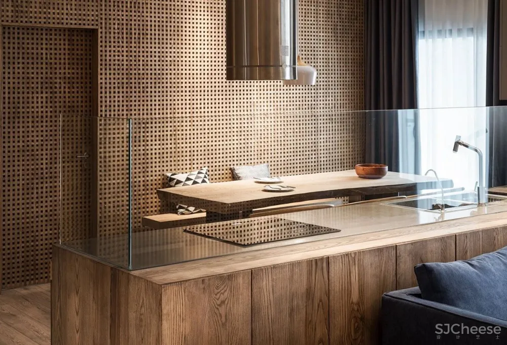 130㎡ 用 2.9 万块木头做墙饰,这设计太抢眼!