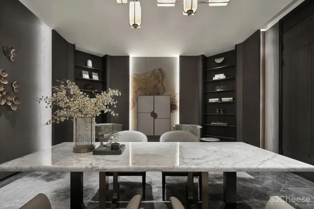 奢华金点缀大理石,恰到好处的低调简洁!