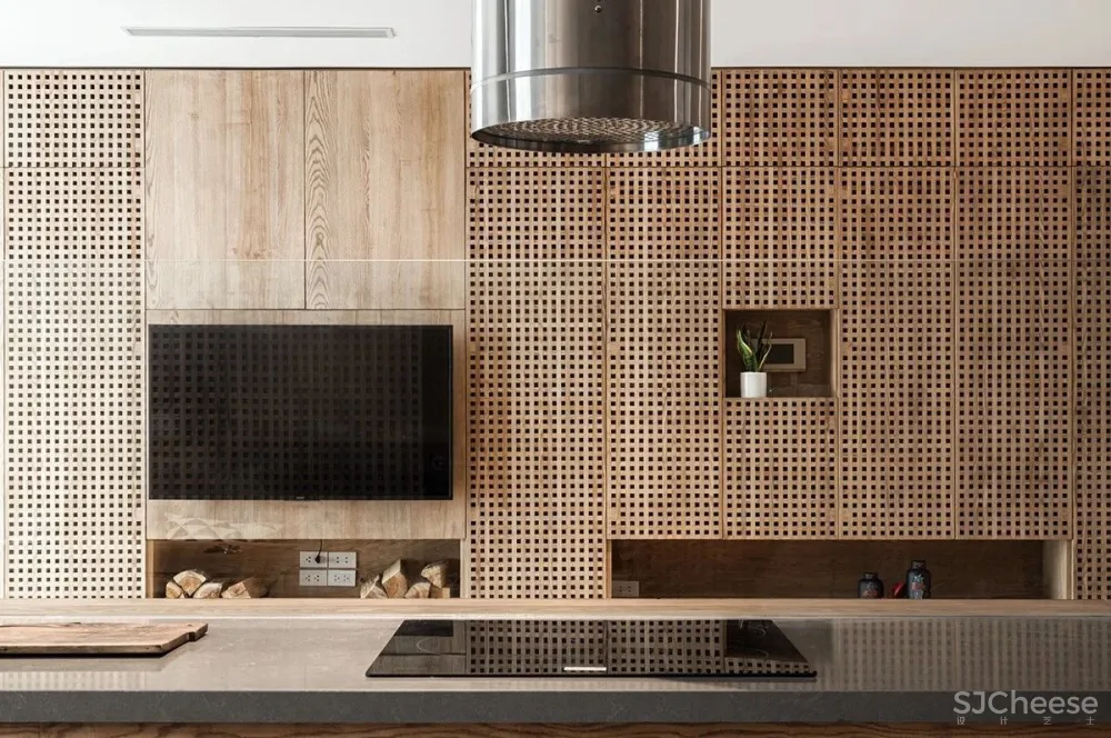 130㎡ 用 2.9 万块木头做墙饰,这设计太抢眼!