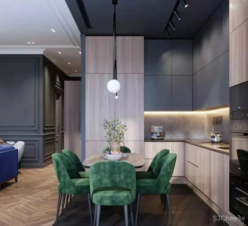 110㎡知性优雅住宅,令人无法抗拒的时髦蓝色!