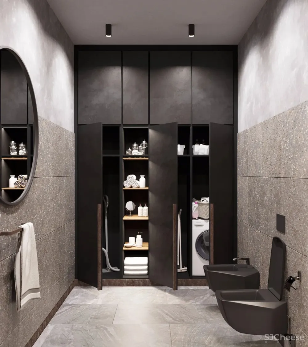 165㎡前卫复古风住宅,刚柔并济,优雅出新高度!