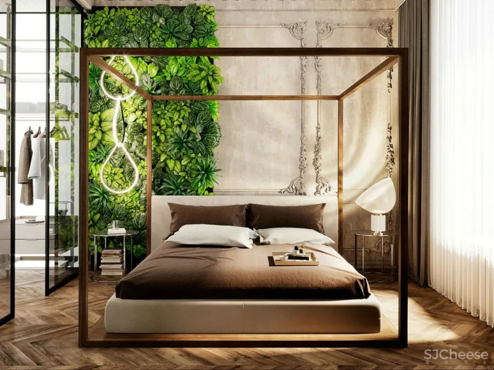 65㎡时尚复古风公寓,最爱那抹迷人酒红色!