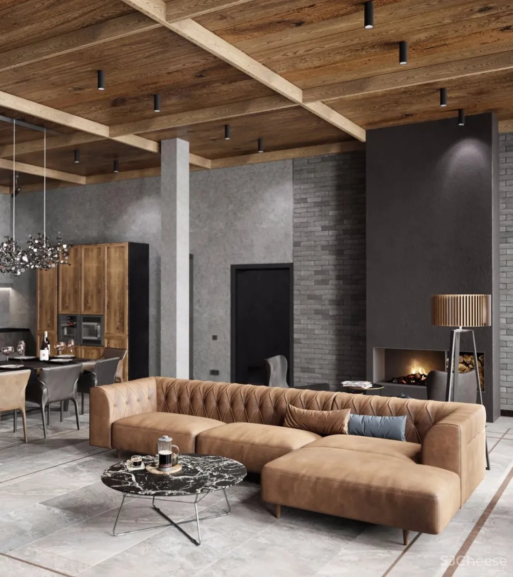 165㎡前卫复古风住宅,刚柔并济,优雅出新高度!