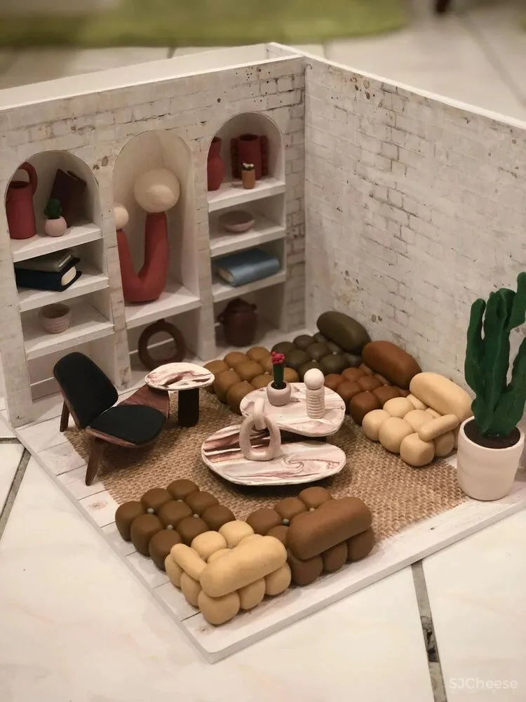 居家隔离的手工达人,用黏土捏出理想房间!每一个都超级惊艳!