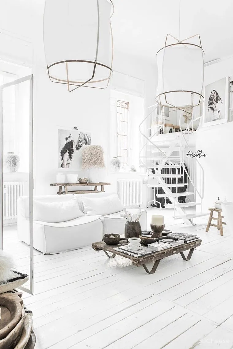 网红民宿设计参考:用夢幻白打造出来的空間。