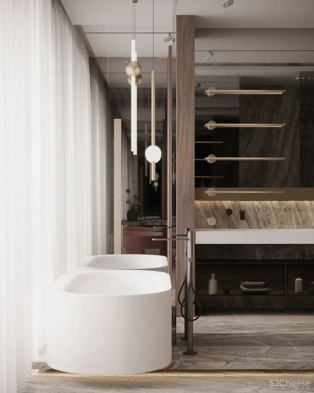 170㎡大都市住宅，大理石 胡桃木，绝对的美学！