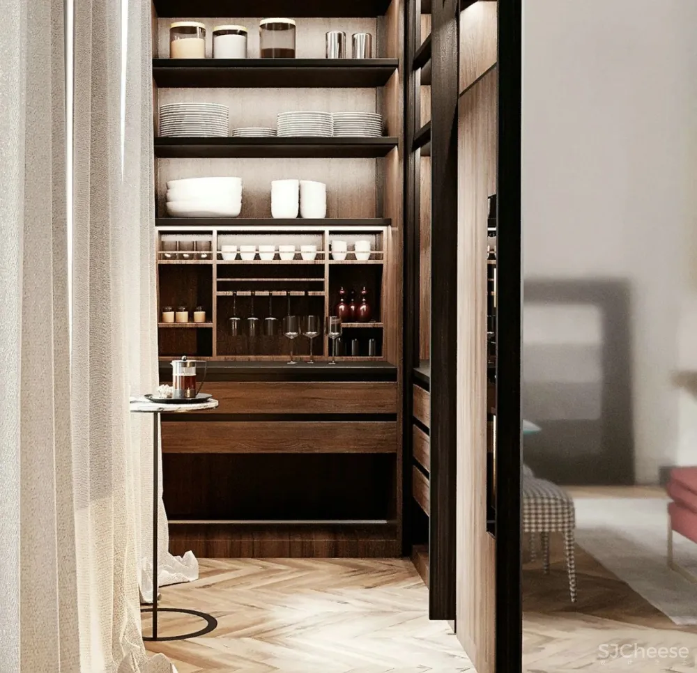 65㎡时尚复古风公寓,最爱那抹迷人酒红色!