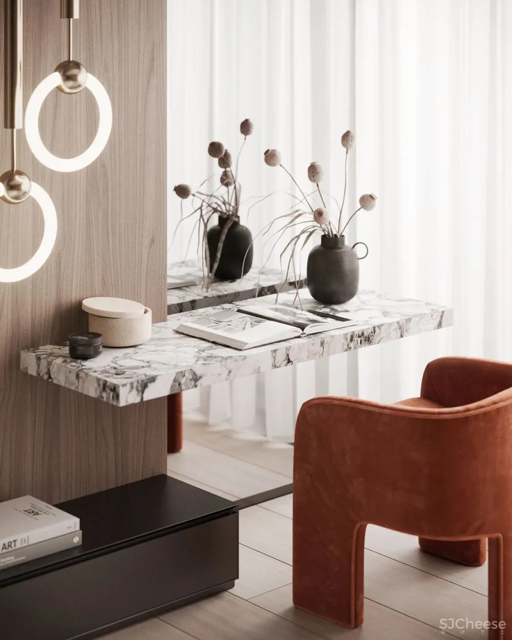 170㎡大都市住宅，大理石 胡桃木，绝对的美学！