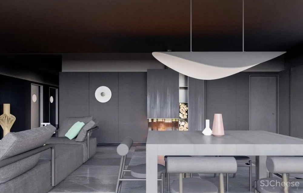 174㎡ 高级黑住宅,墙面这样设计更有质感