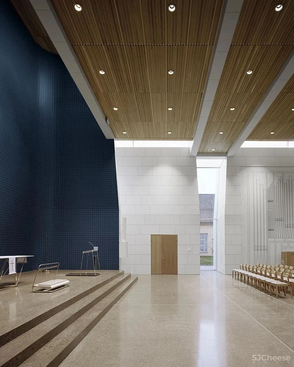 挪威波什格伦教堂:洁白瓷砖包覆的“复活”教堂 Espen Surnevik