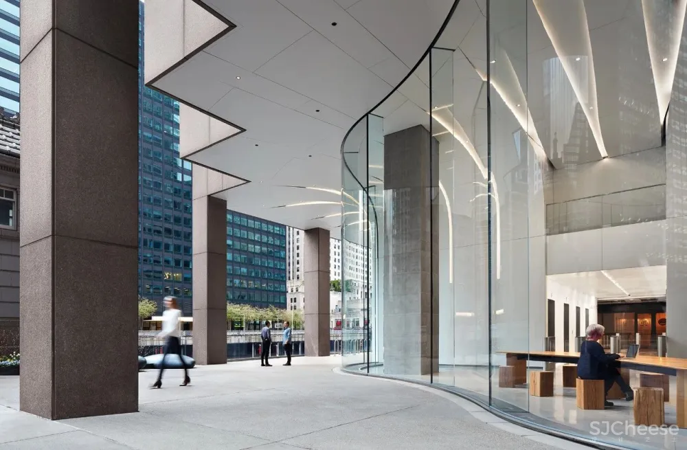 弧形玻璃幕墙+从墙到顶的天花,这个大堂改造太惊艳!
