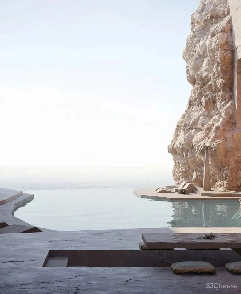 Caprini&Pellerin•海岛酒店将建筑几何完美融入自然环境!