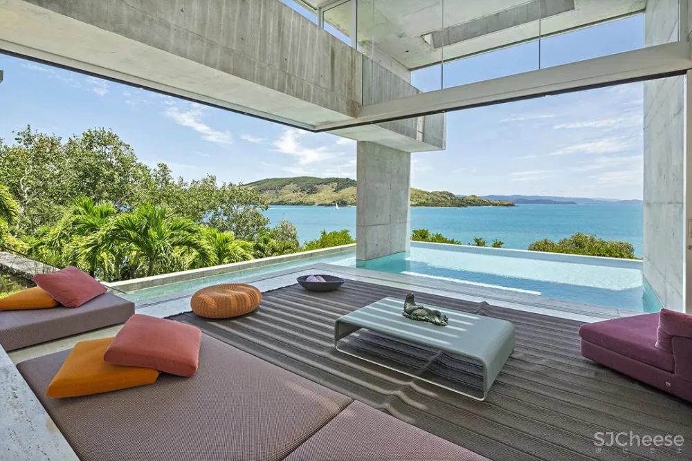 超酷的混凝土海景奢华别墅,深邃于空,容纳万境