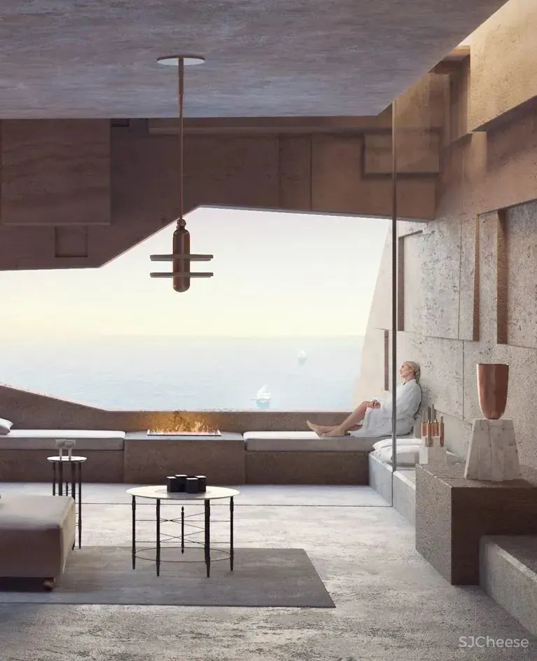 Caprini&Pellerin•海岛酒店将建筑几何完美融入自然环境!