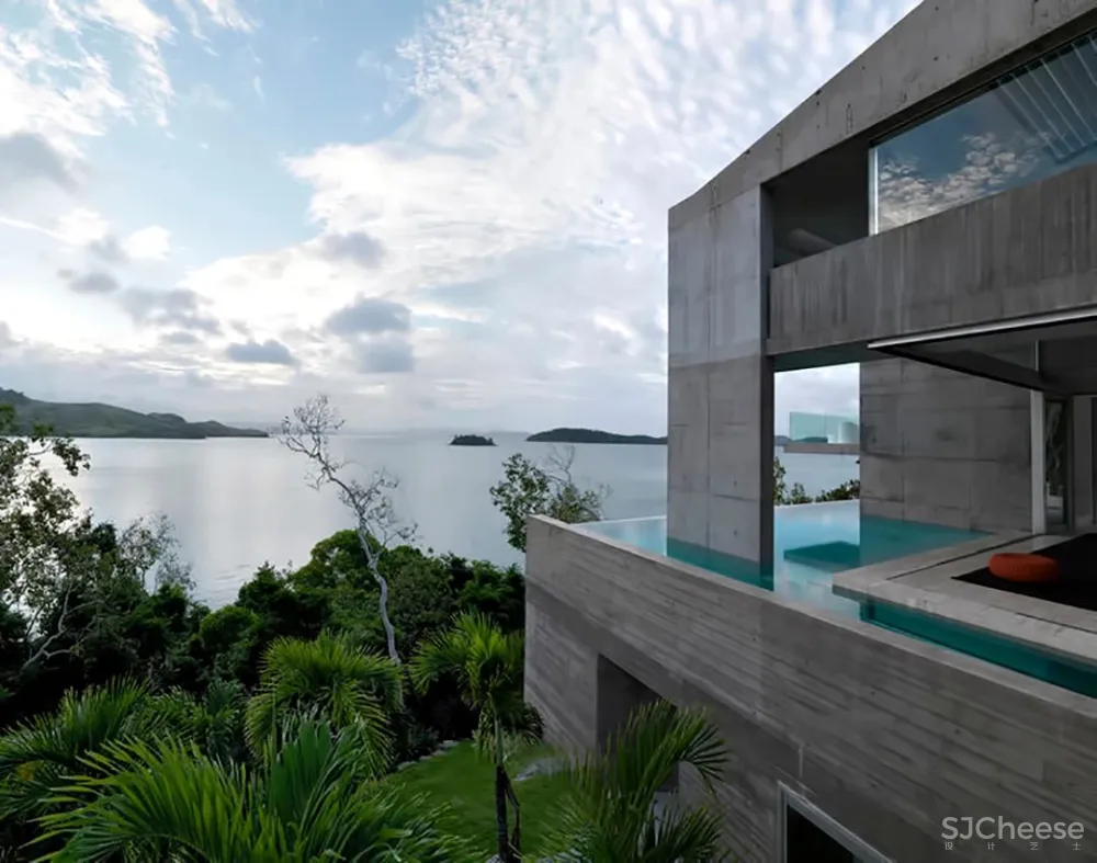 超酷的混凝土海景奢华别墅,深邃于空,容纳万境
