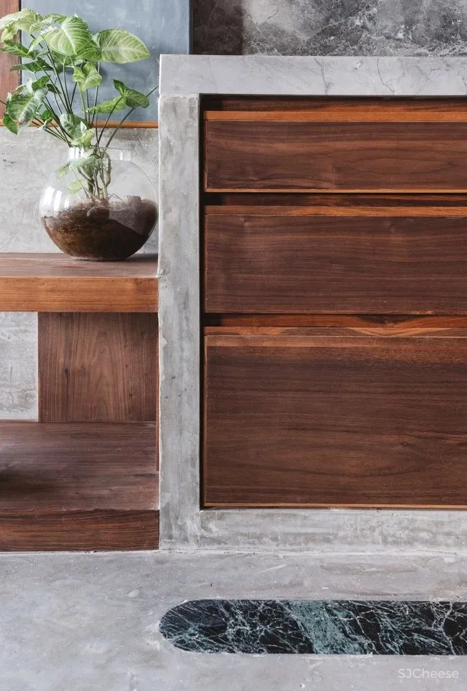 67㎡ 一室户,用水泥与木头就能缔造出时尚住宅