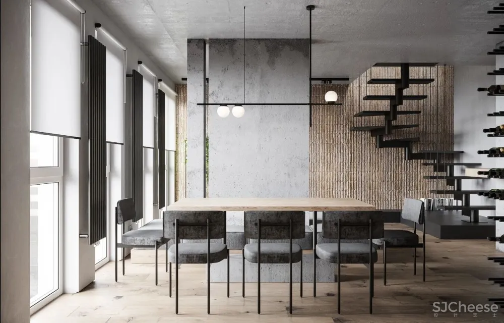 简约复式公寓,石材墙面竟如此有质感