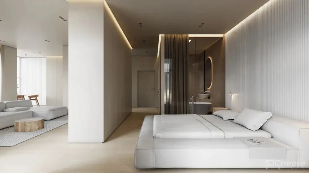 80㎡ 的一室户,隐藏式厨房布局更巧妙