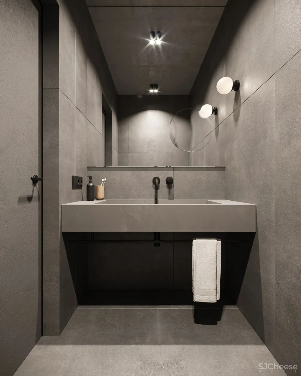 简约复式公寓,石材墙面竟如此有质感